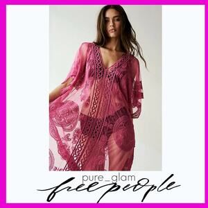 Free People kaftan lace all tous sheer